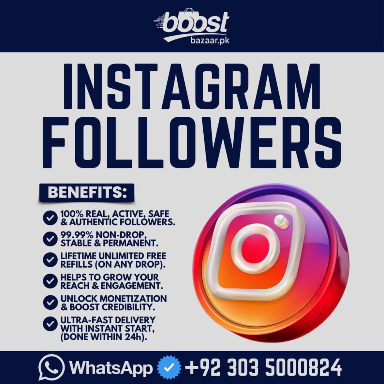 Instagram Followers Fast 24-48 Hour Delivery